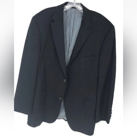 [Hugo Boss] Designer Black Suit Jacket with Lapel Super 100 - Men's Size 42R - Picture 4 of 16
